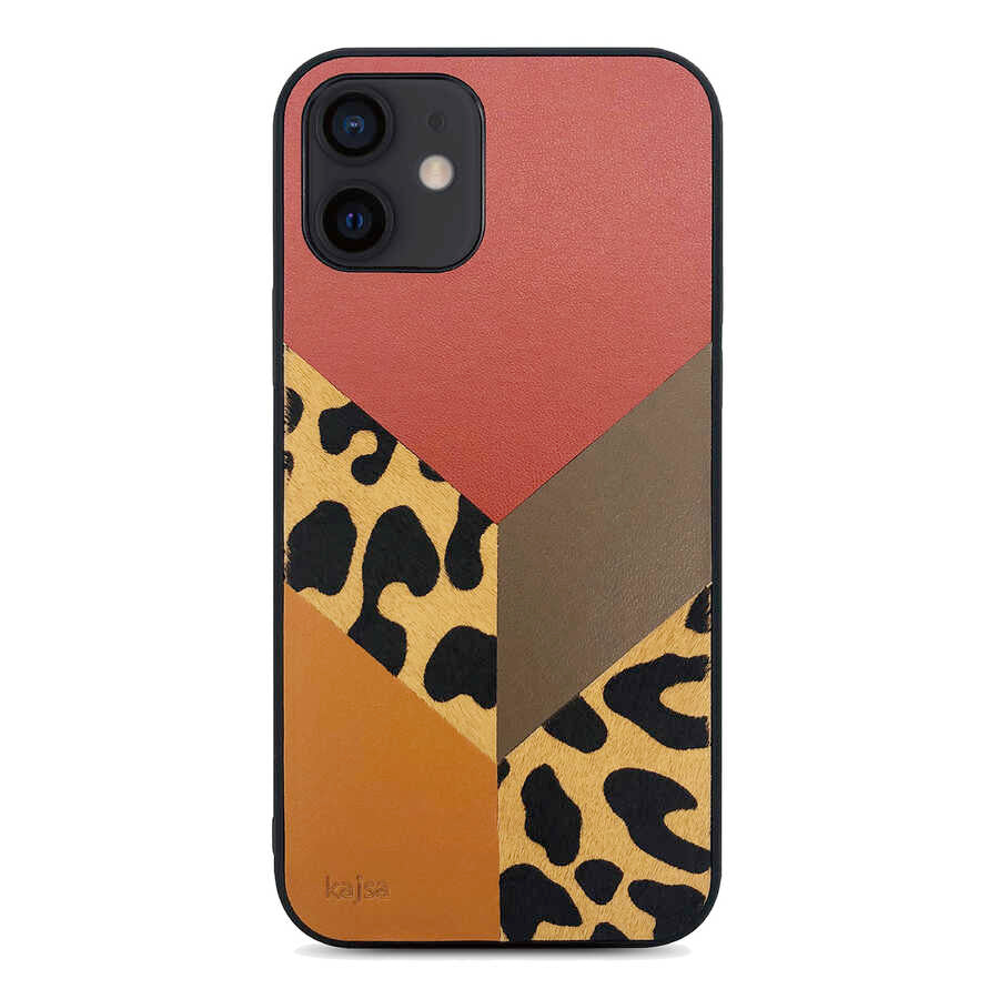 iPhone 12 Kılıf Kajsa Glamorous Serisi Leopard Combo Kılıf