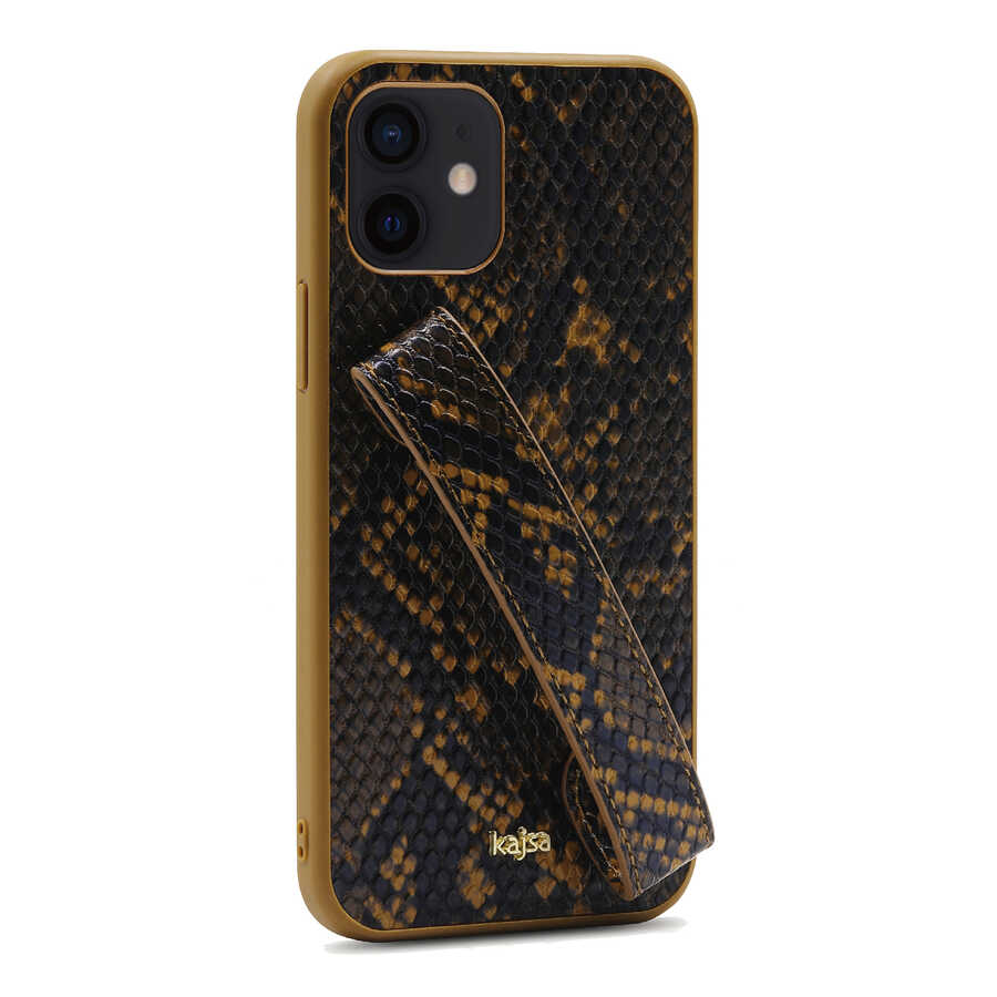 iPhone 12 Kılıf Kajsa Glamorous Serisi Snake Handstrap Kılıf