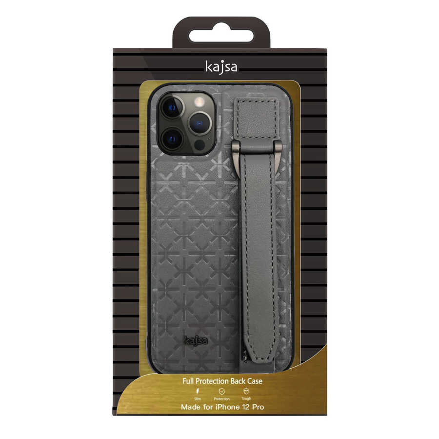 iPhone 12 Kılıf Kajsa Neo Clasic Serisi Mono K Strap Kılıf