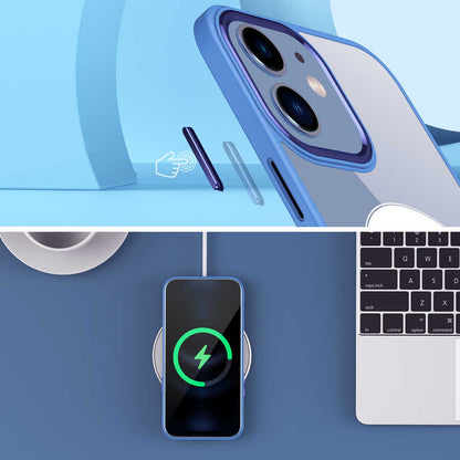 iPhone 12 Kılıf Wireless Şarj Özellikli Zore Krom M-safe Silikon Kılıf