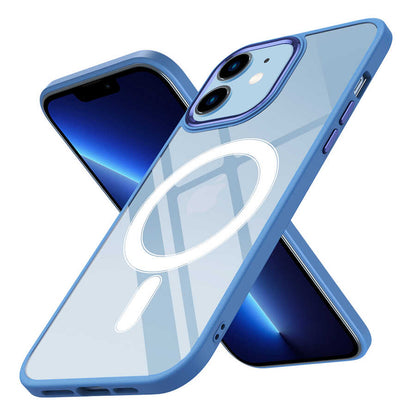 iPhone 12 Kılıf Wireless Şarj Özellikli Zore Krom M-safe Silikon Kılıf