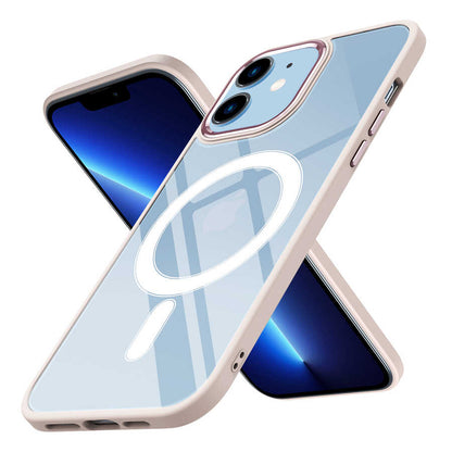 iPhone 12 Kılıf Wireless Şarj Özellikli Zore Krom M-safe Silikon Kılıf