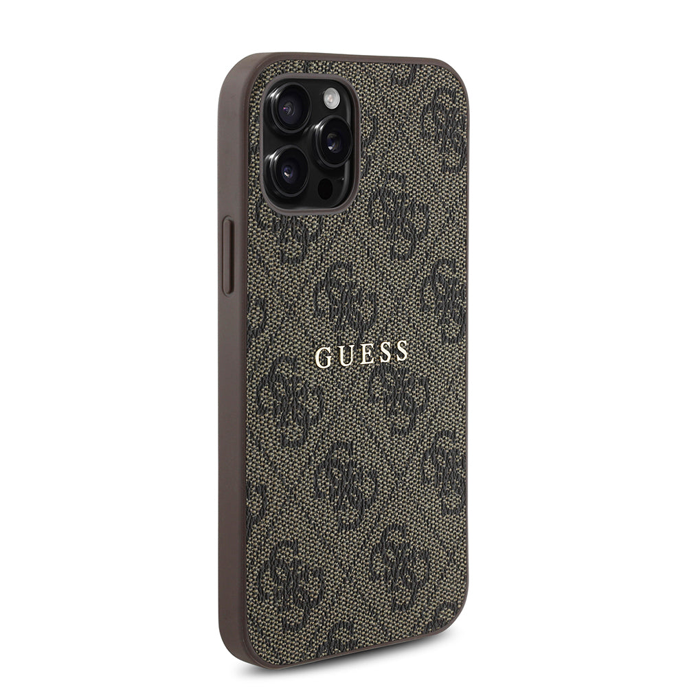 iPhone 12 Pro Kılıf Guess Orijinal Lisanslı M-safe Şarj Özellikli 4G Desen Yazı Logolu Kılıf