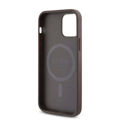 iPhone 12 Pro Kılıf Guess Orijinal Lisanslı M-safe Şarj Özellikli Small 4G Classic Kılıf