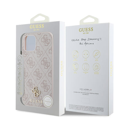 iPhone 12 Pro Kılıf Guess Orijinal Lisanslı M-safe Şarj Özellikli Small 4G Classic Kılıf
