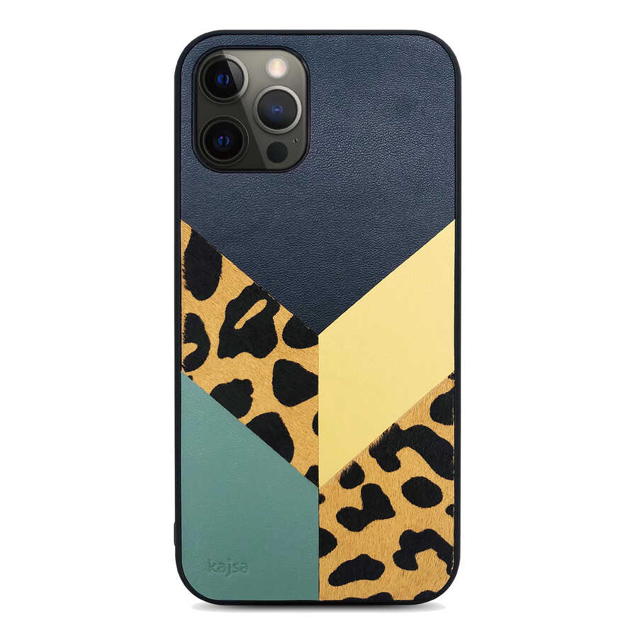 iPhone 12 Pro Kılıf Kajsa Glamorous Serisi Leopard Combo Kılıf