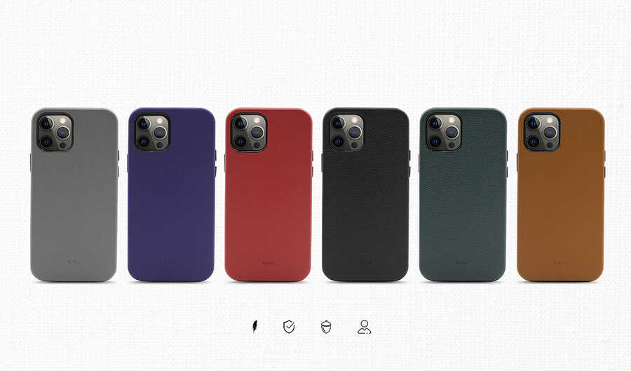 iPhone 12 Pro Kılıf Kajsa Litchi Kılıf