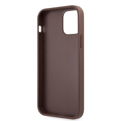iPhone 12 Pro Max Kılıf Guess Orijinal Lisanslı PU Deri Büyük Metal Logo Dizaynlı Kılıf