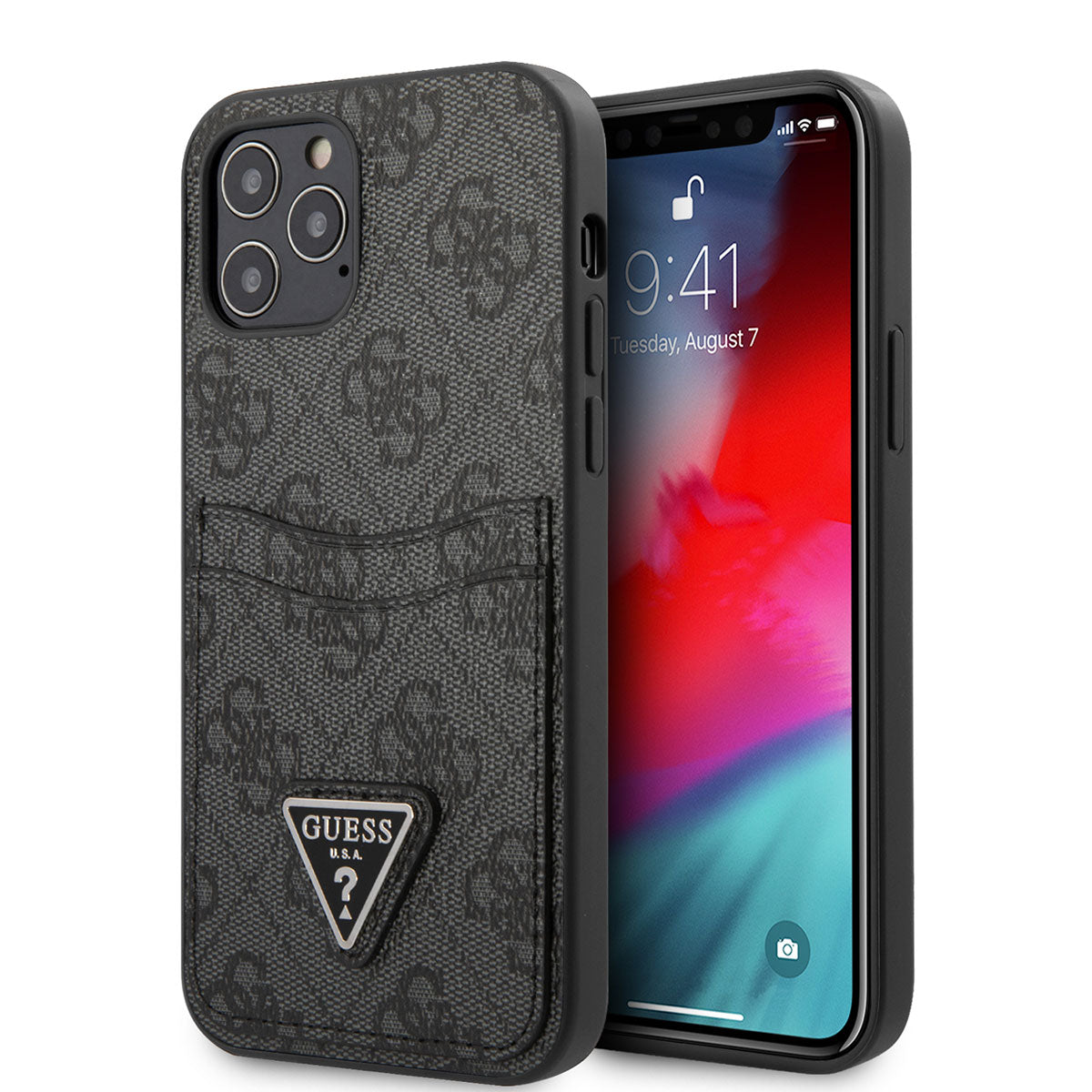 iPhone 12 Pro Max Kılıf GUESS Çift Kart Bölmeli Kılıf
