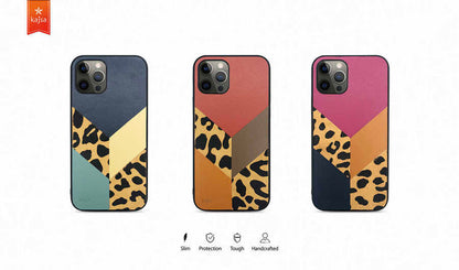 iPhone 12 Pro Max Kılıf Kajsa Glamorous Serisi Leopard Combo Kılıf