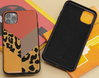 iPhone 12 Pro Max Kılıf Kajsa Glamorous Serisi Leopard Combo Kılıf