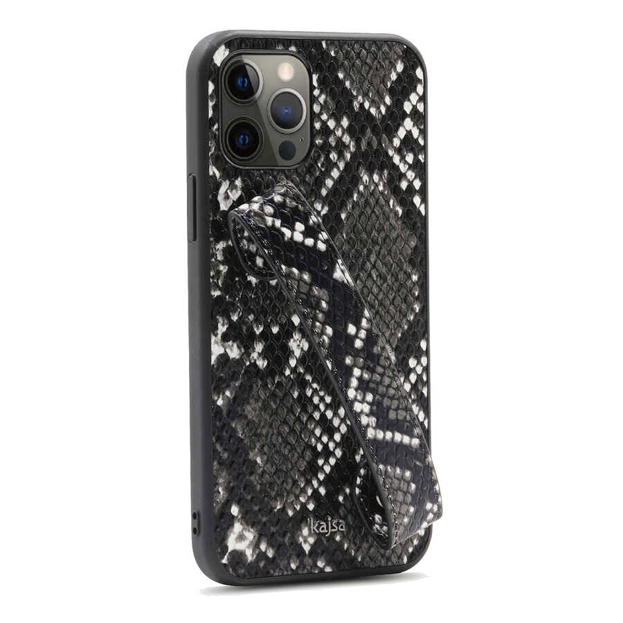 iPhone 12 Pro Max Kılıf Kajsa Glamorous Serisi Snake Handstrap Kılıf