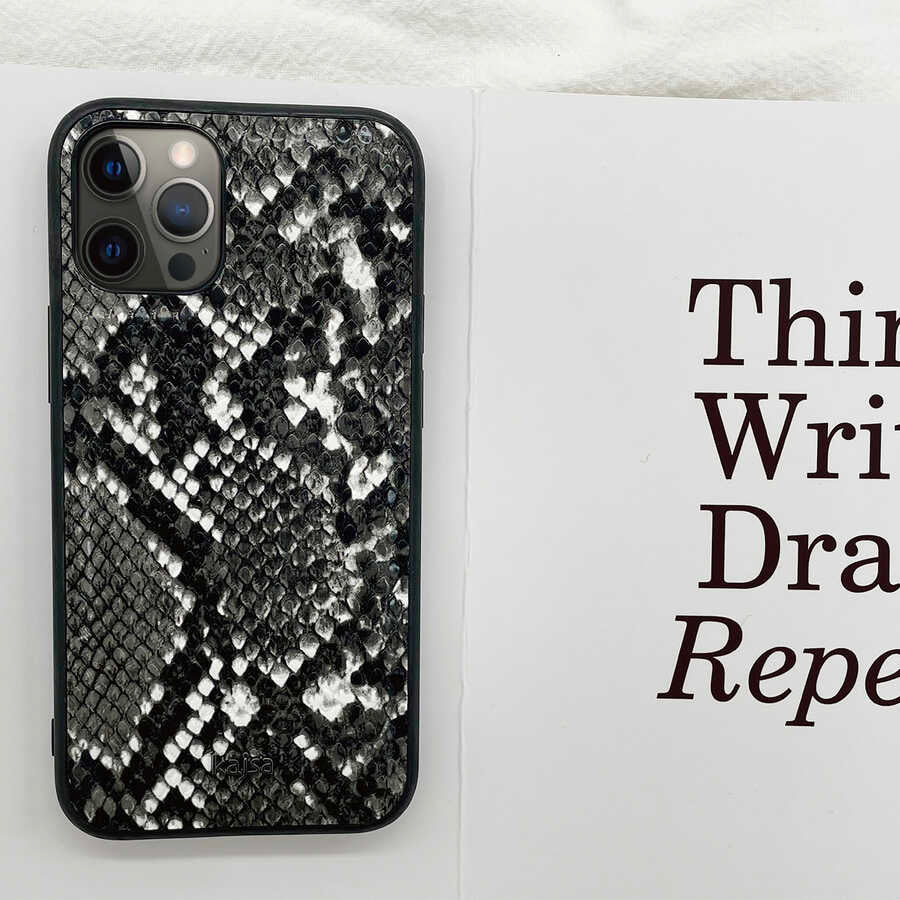 iPhone 12 Pro Max Kılıf Kajsa Glamorous Serisi Snake Pattern Kılıf