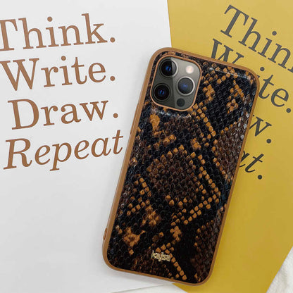 iPhone 12 Pro Max Kılıf Kajsa Glamorous Serisi Snake Pattern Kılıf