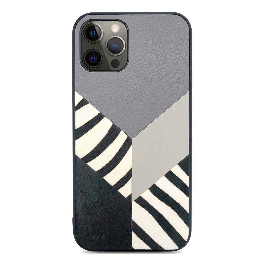 iPhone 12 Pro Max Kılıf Kajsa Glamorous Serisi Zebra Combo Kılıf
