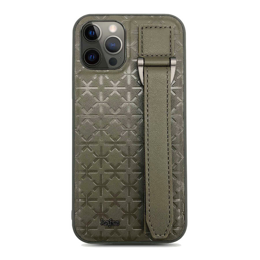 iPhone 12 Pro Max Kılıf Kajsa Neo Clasic Serisi Mono K Strap Kılıf