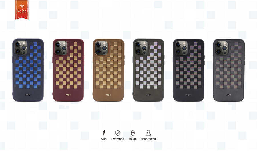 iPhone 12 Pro Max Kılıf Kajsa Preppie Serisi Spotlight Woven Kılıf
