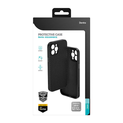 iPhone 12 Pro Max Kılıf Karbon Fiber Benks Hybrid Kevlar Kılıf