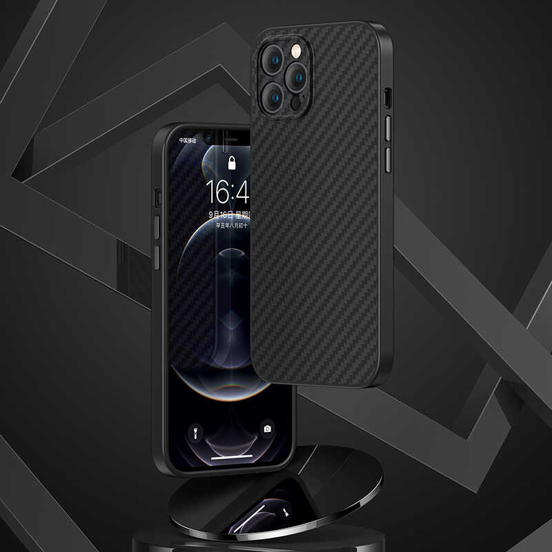 iPhone 12 Pro Max Kılıf Karbon Fiber Benks Hybrid Kevlar Kılıf