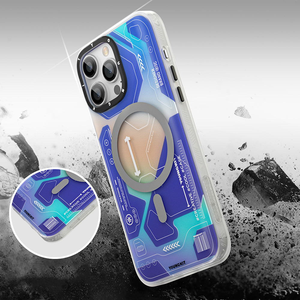 iPhone 12 Pro Max Kılıf M-safe Şarj Özellikli YoungKit Metaverse Serisi Kılıf