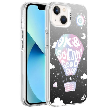 iPhone 13 Kılıf Desenli Zore Silver Sert Kılıf