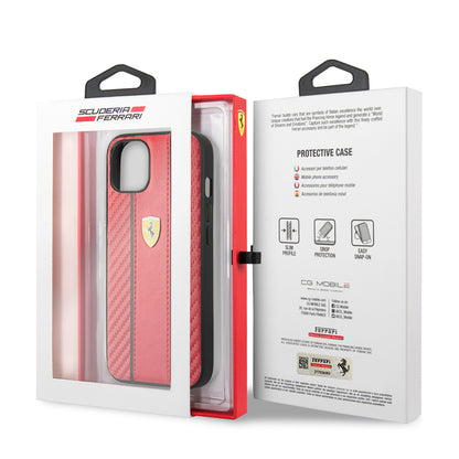 iPhone 13 Kılıf Ferrari Orijinal Lisanslı PU Deri Ve Karbon Dizayn Kılıf