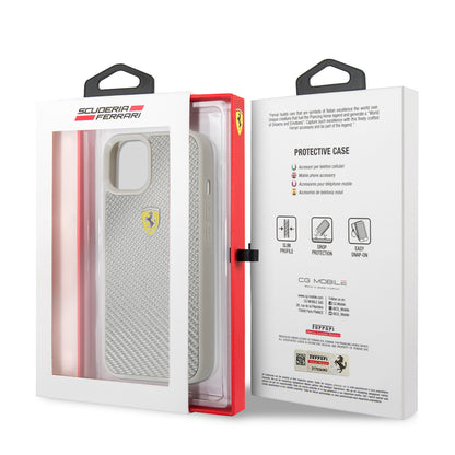 iPhone 13 Kılıf Ferrari orijinal Lisanlı Klasik Metal Logolu Karbon Dizayn Kılıf