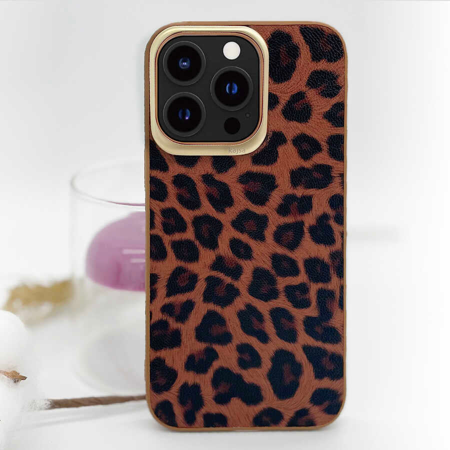 iPhone 13 Kılıf Kajsa Glamorous Serisi Leopard Combo Kılıf