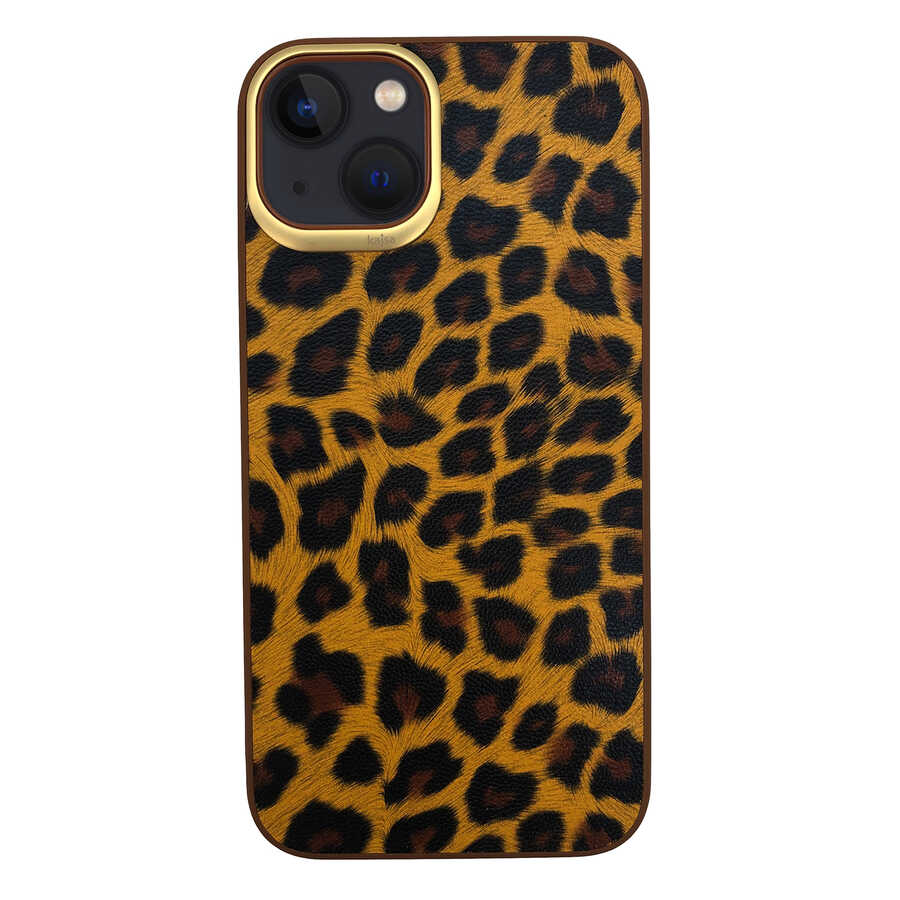iPhone 13 Kılıf Kajsa Glamorous Serisi Leopard Combo Kılıf