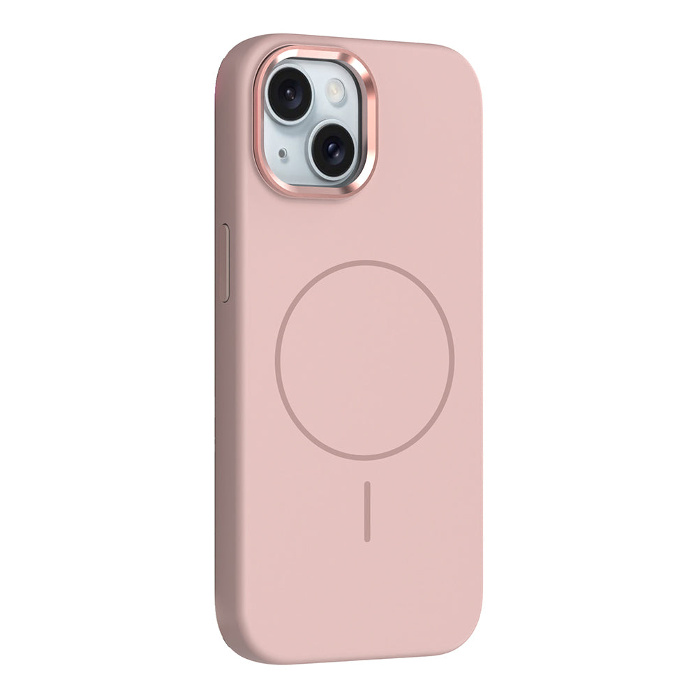iPhone 13 Kılıf M-Safe Şarj Özellikli Metal Kamera Çerçeveli Zore Edi Silikon Kılıf