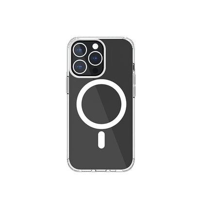 iPhone 13 Kılıf M-safe Şarj Özellikli Airbagli Şeffaf PC Arka Yüzey Recci Magnetik Suction Serisi Kılıf