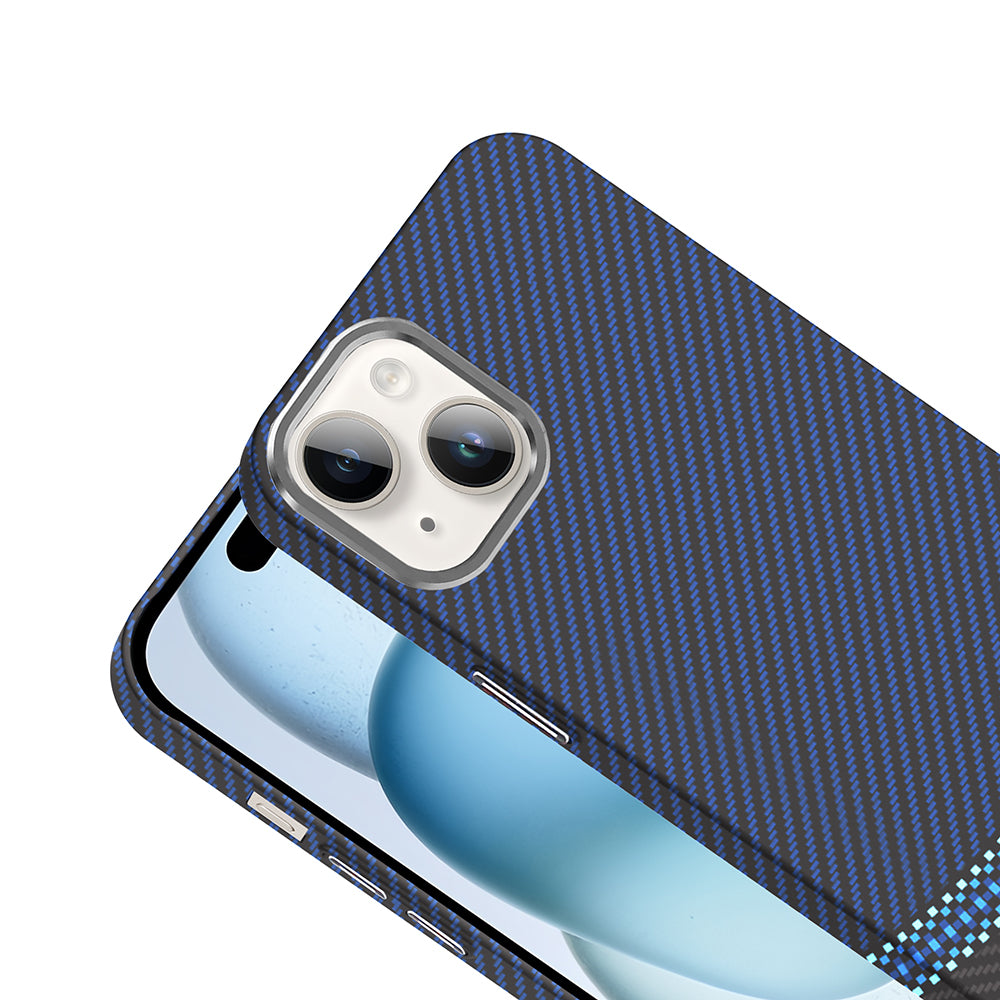 iPhone 13 Kılıf M-safe Şarj Özellikli Karbon Fiber Görünümlü Zore Gros Kılıf