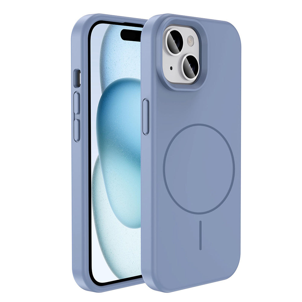 iPhone 13 Kılıf M-safe Şarj Özellikli Sıvı Teknolojili Silinebilir Sert Zore Kivi Kılıf