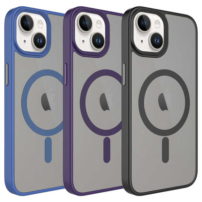 iPhone 13 Kılıf Mat Arka Yüzey Wireless Şarj Özellikli Zore Flet M-safe Kılıf