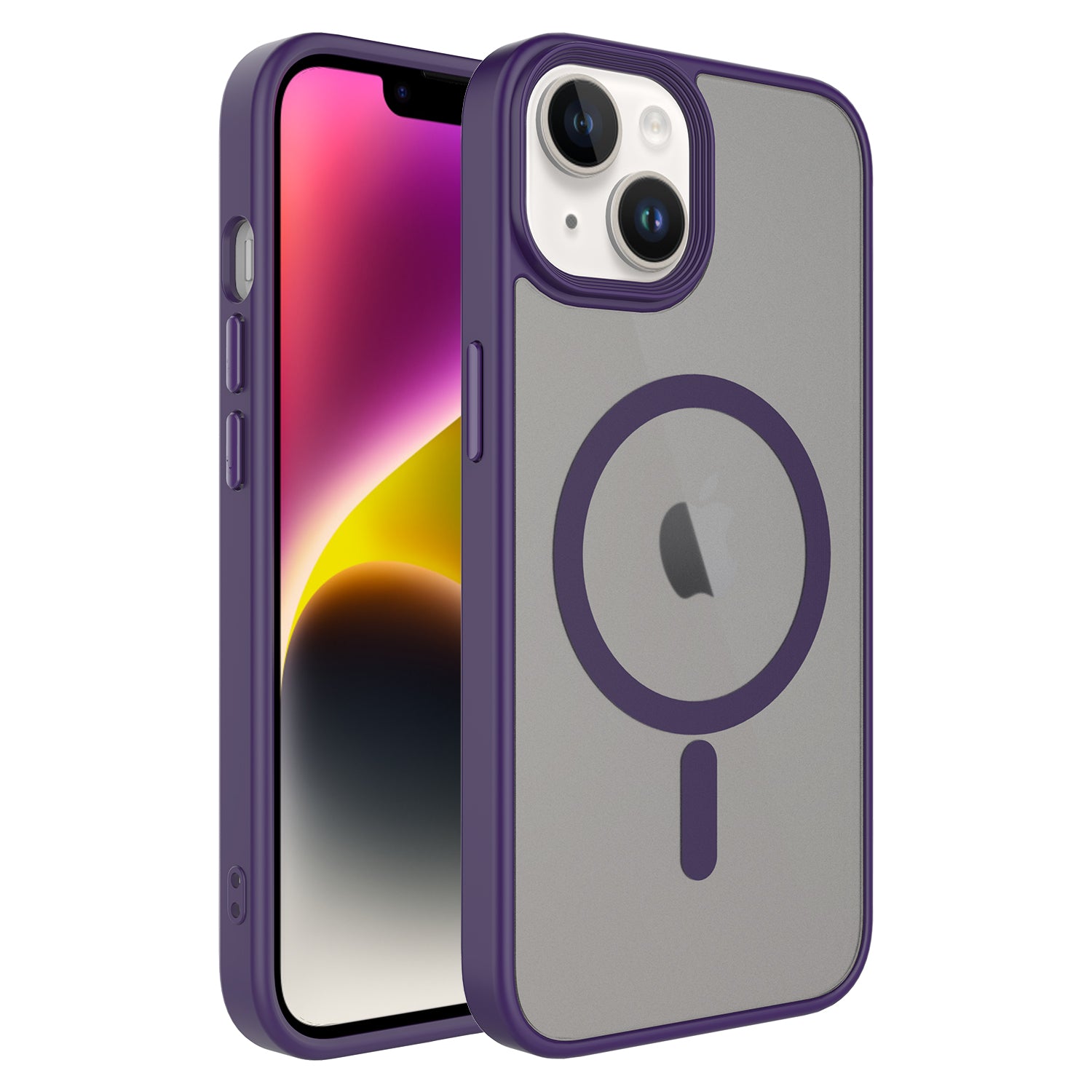 iPhone 13 Kılıf Mat Arka Yüzey Wireless Şarj Özellikli Zore Flet M-safe Kılıf