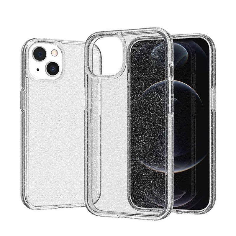 iPhone 13 Kılıf Parlayan Simli Şeffaf Zore Redos Kılıf