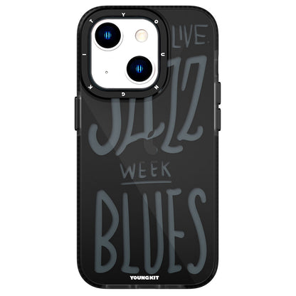 iPhone 13 Kılıf Şeffaf Renkli Yazı Temalı Tasarım YoungKit Jazz Serisi Kılıf