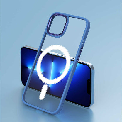 iPhone 13 Kılıf Wireless Şarj Özellikli Zore Krom M-safe Silikon Kılıf