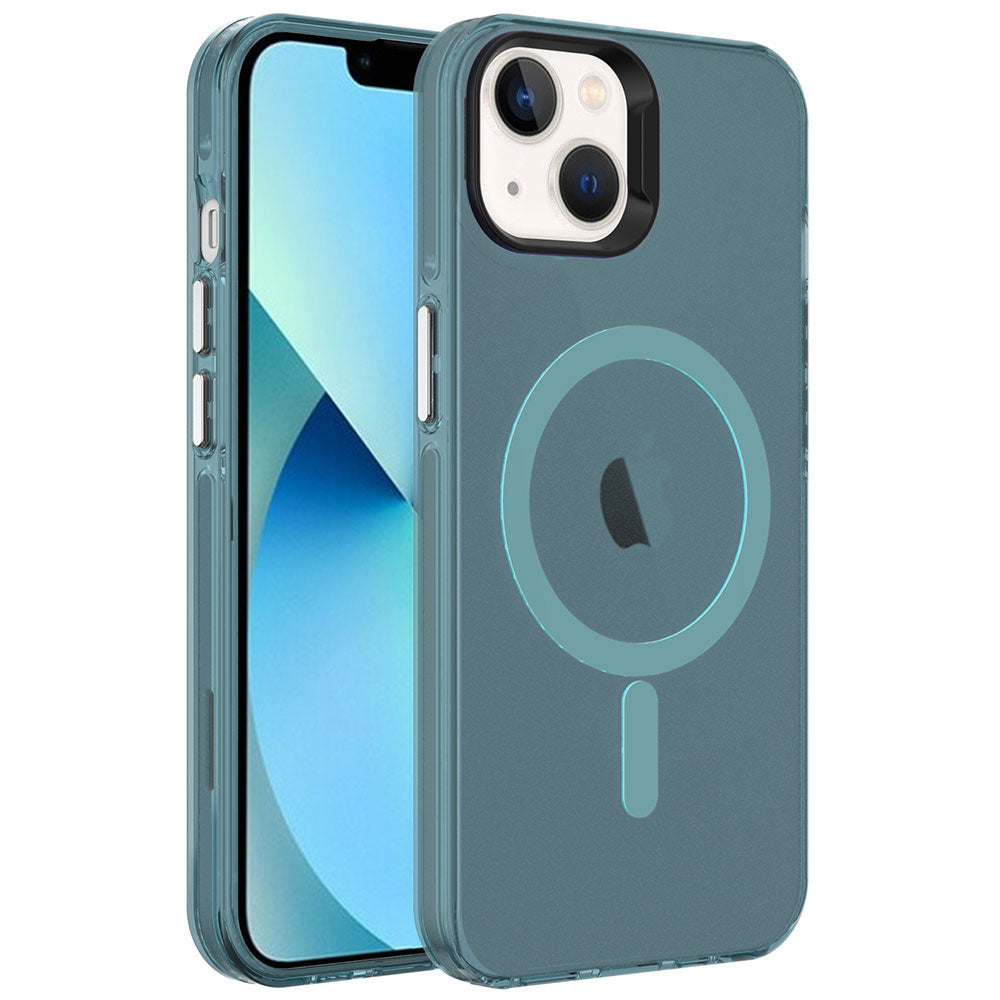 iPhone 13 Kılıf Zore M-safe Şarj Özellikli Buzlu Transparan C-Pro Sert Kılıf