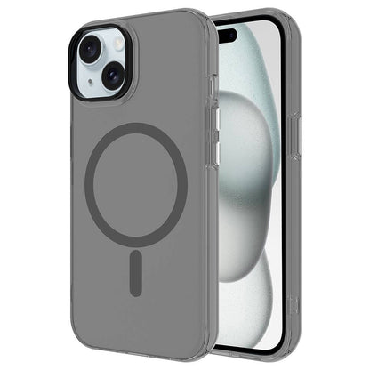 iPhone 13 Kılıf Zore M-safe Şarj Özellikli Buzlu Transparan C-Pro Sert Kılıf