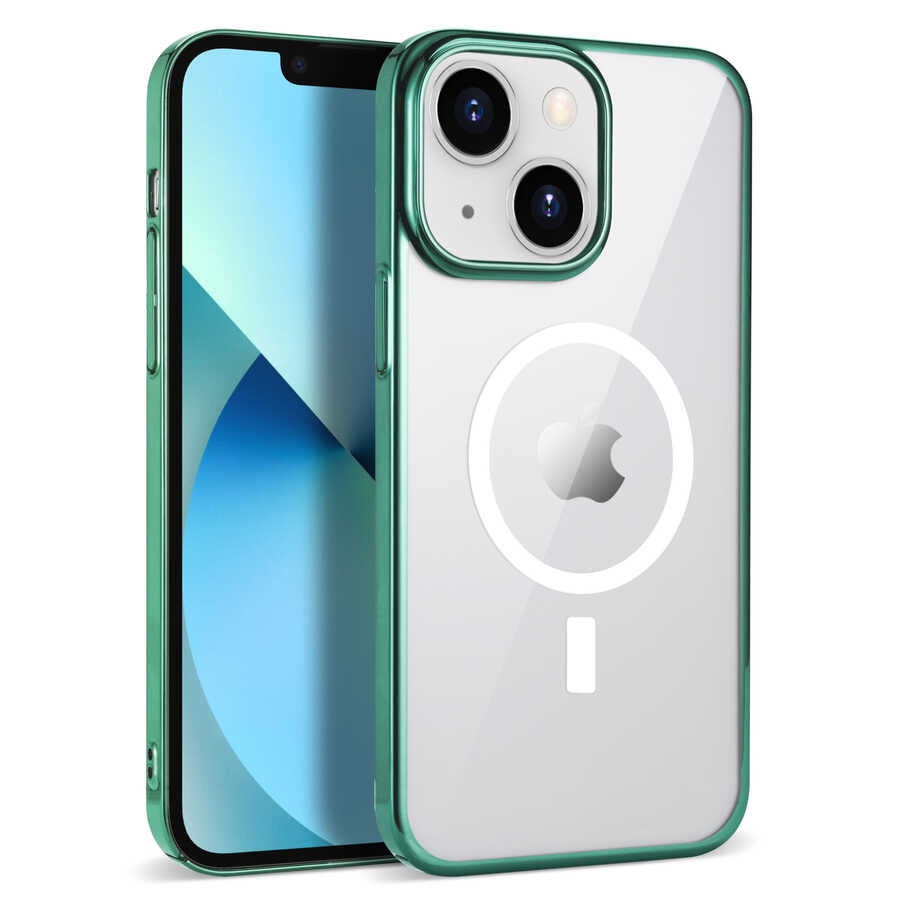 iPhone 13 Kılıf Zore Wireless Şarj Özellikli Pixel M-safe Kılıf