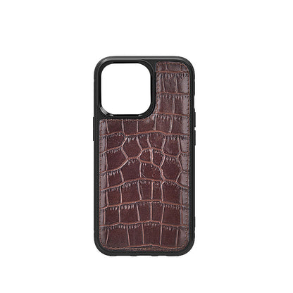 iPhone 13 Mini Kılıf Wiwu Croco Pattern Calfskin Orjinal Deri Kılıf