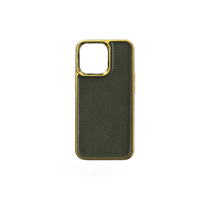 iPhone 13 Mini Kılıf Wiwu Genuine Leather Gold Calfskin orijinal Deri Kılıf