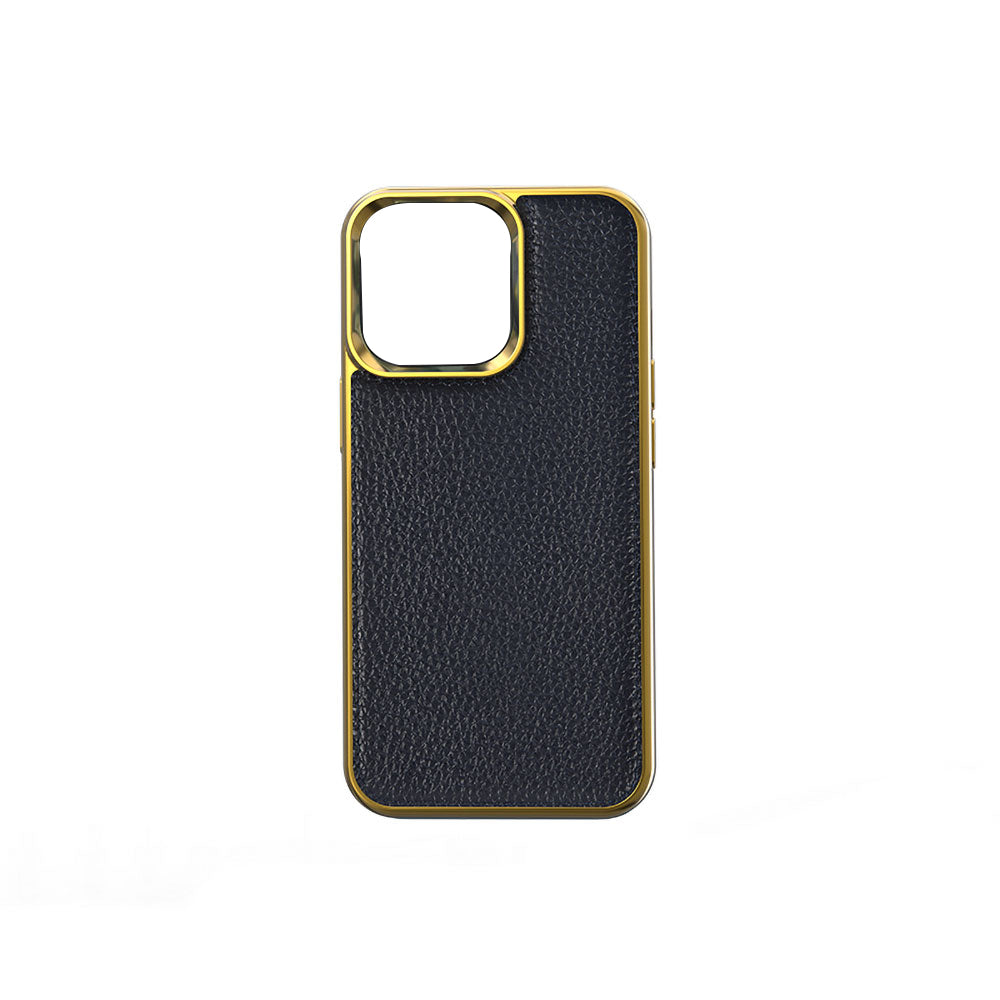 iPhone 13 Mini Kılıf Wiwu Genuine Leather Gold Calfskin Orjinal Deri Kılıf