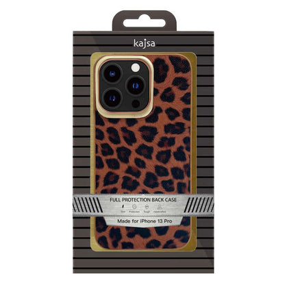 iPhone 13 Pro Kılıf Kajsa Glamorous Serisi Leopard Combo Kılıf