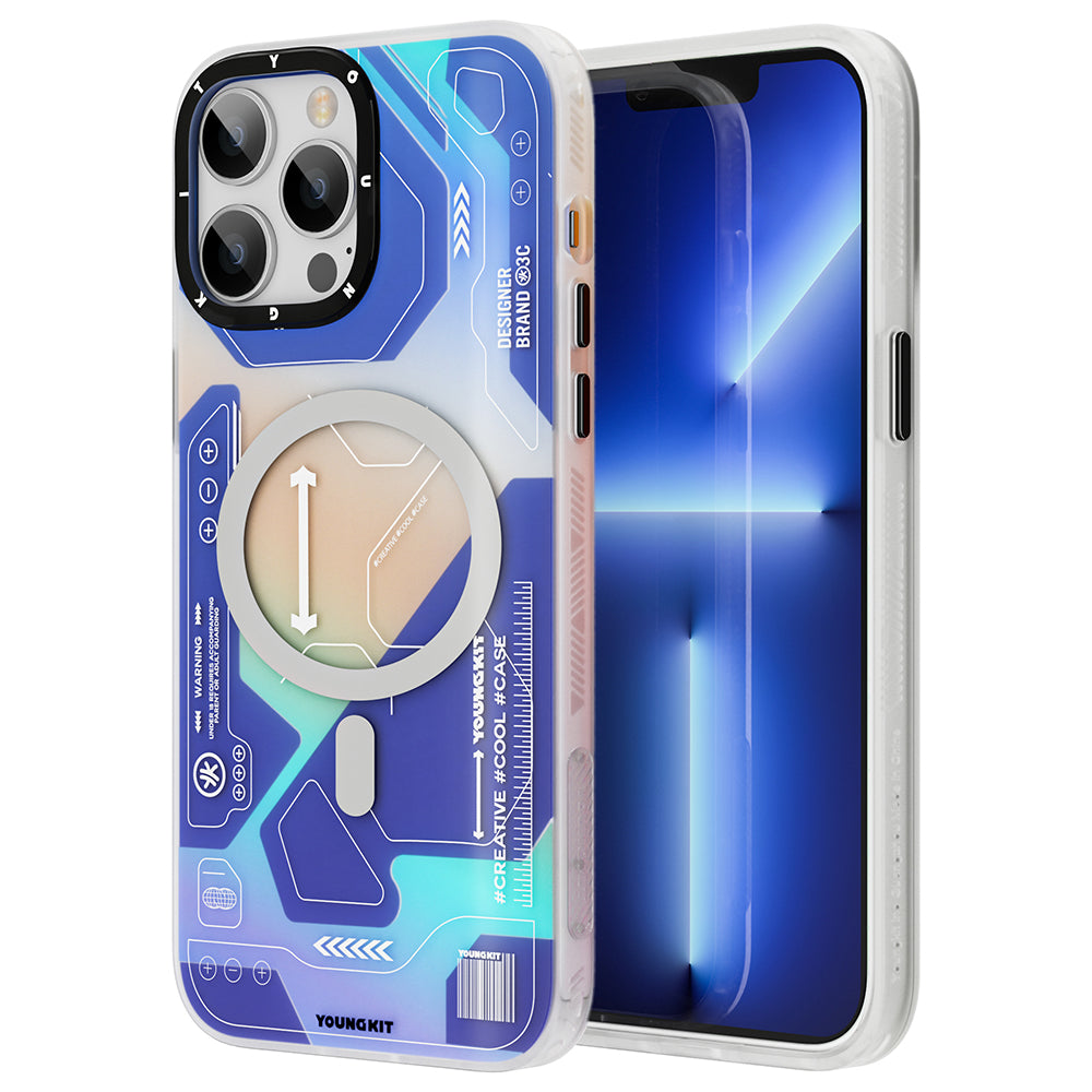 iPhone 13 Pro Kılıf M-safe Şarj Özellikli YoungKit Metaverse Serisi Kılıf