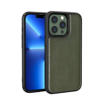 iPhone 13 Pro Kılıf Wiwu Genuine Leather Plastic Calfskin Orijinal Deri Kılıf