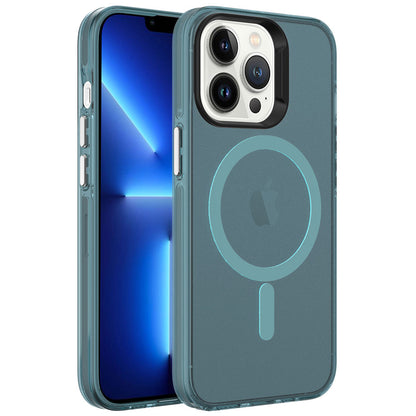 iPhone 13 Pro Kılıf Zore M-safe Şarj Özellikli Buzlu Transparan C-Pro Sert Kılıf