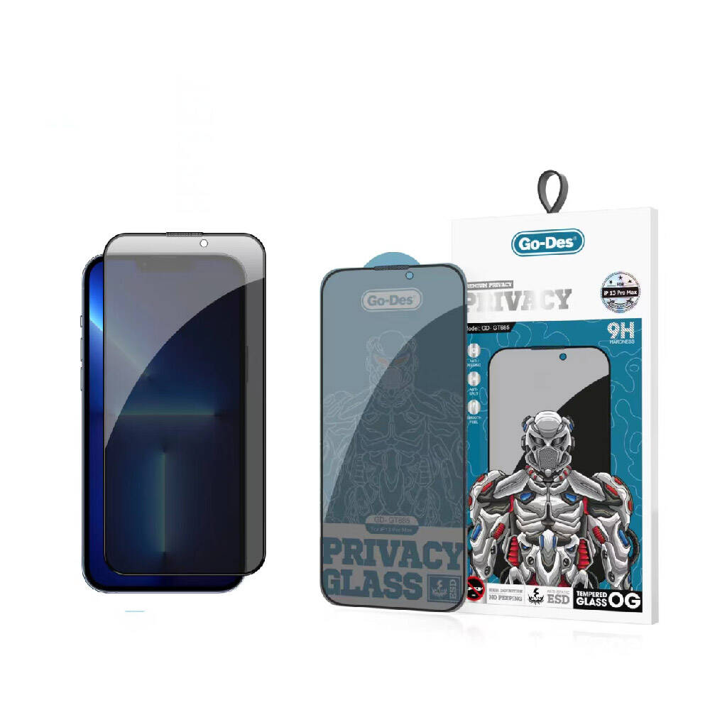 iPhone 13 Pro Max Go Des 9D Full Cover Privacy Temperli Cam Ekran Koruyucu