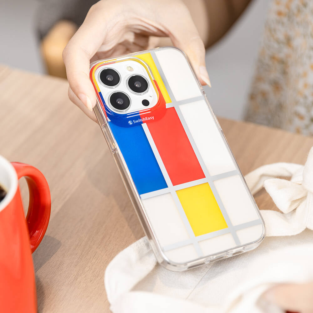 iPhone 13 Pro Max Kılıf Çift IMD Baskılı Lisanslı Switcheasy Artist Mondrian Kılıf